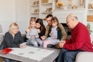 Loved Ones with Dementia in Family Gathering.