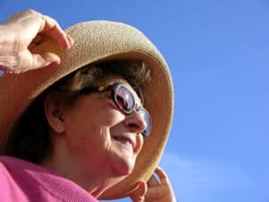 Sun protection for seniors with a sunhat