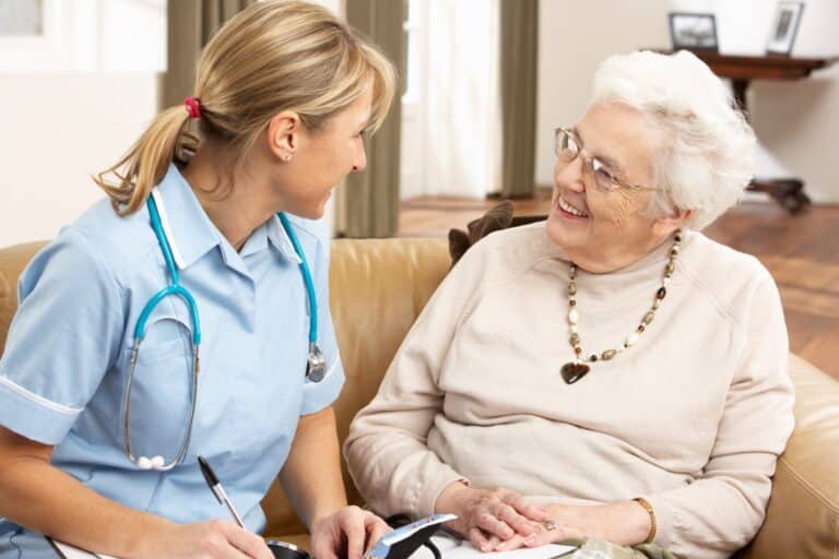 Nurses helping our seniors live in dignity and happy.