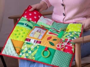  Sensory Stimulation pillow helps senior with Dementia improve their senses to touch in a fun and interactive way.