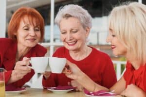 Three senior ladies having a conversation about Diabete Care