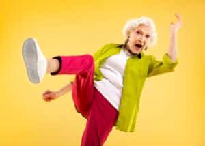 Happy Senior woman who received foot care with Promyse Home Care in the comfort of her home.