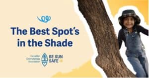 Canadian Dermatology Association banner on sun safety awareness in May 2025