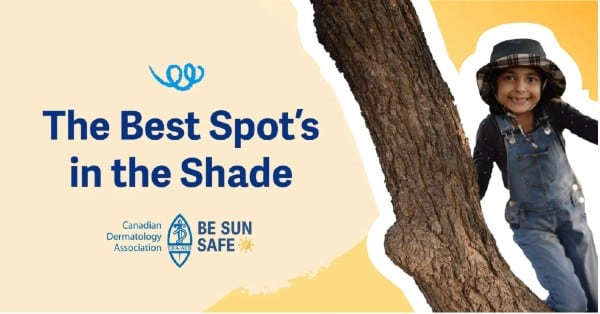 Canadian Dermatology Association banner on sun safety awareness in May 2025