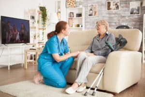 Promyse Home Care Nurse Case Manager is discussing an in-home care plan for a senior woman