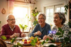Seniors discussing the benefits on in home care
