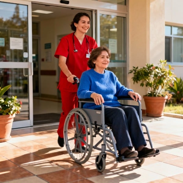 Leaving the hospital