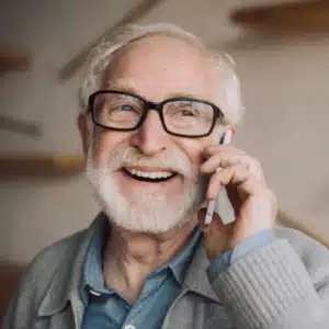 man calling a support line