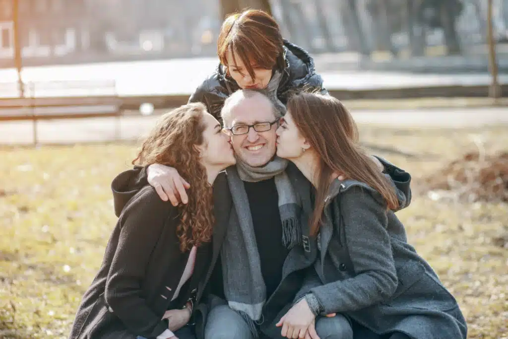 Family caring for loved ones with dementia with care and understanding.