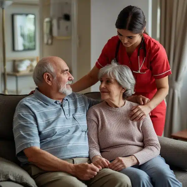 Promyse Home Caregiver helping a couple of older adults