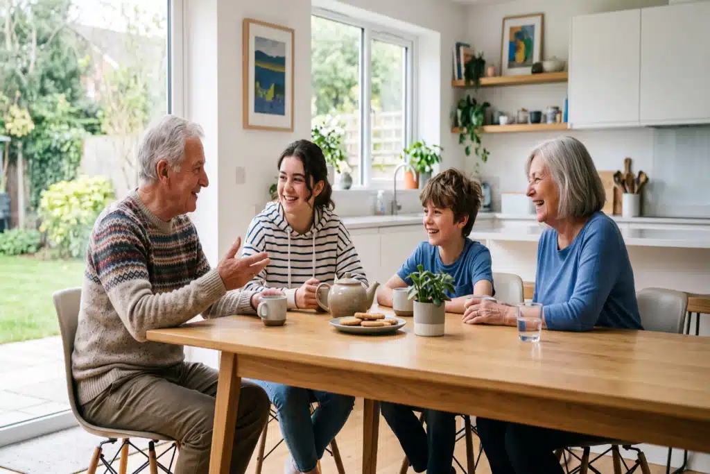 Grandparents are telling their grandchildren what the past for them was like